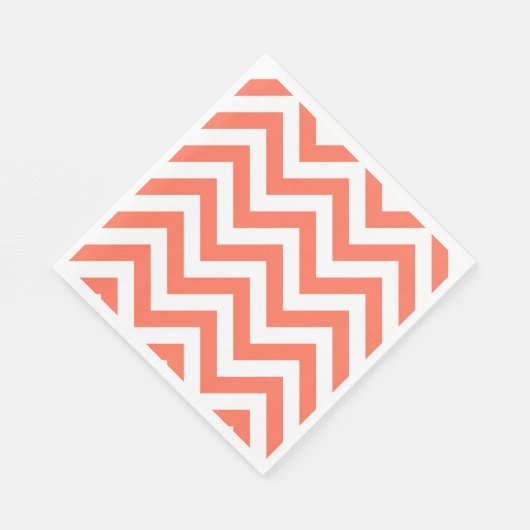 Koraal en wit groots Chevron ZigZag Pattern Servetten (Hoek)