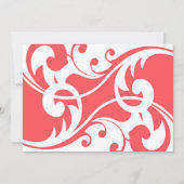 Koraal en Wit Moderne Huwelijksuitnodiging Kaart (Voorkant)