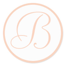 Koraal en Wit Monogrammed Bruiloft Envelop Afdicht