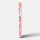 Koraal en wit Quatrefoil Lattice Specialized Case-Mate iPhone Case (Achterkant / Links)