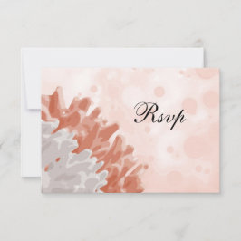 Koraal en wit rif RSVP kaartje