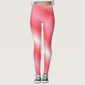 Koraal en wit - verticale streep leggings (Voorkant)