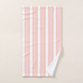 Koraal en wit, vijf strips bad handdoek (Handdoek)