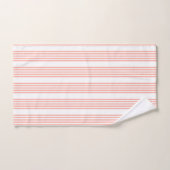 Koraal en wit, vijf strips bad handdoek (Handdoek)