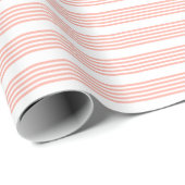 Koraal en wit, vijf strips cadeaupapier (Rol Hoek)