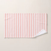 Koraal en wit, vijf strips handdoek (Handdoek)