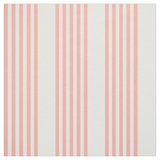 Koraal en wit, vijf strips stof (Swatch)