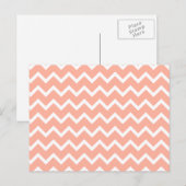 Koraal en wit Zig Zag Pattern. Briefkaart (Voorkant / Achterkant)