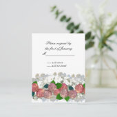 Koraal- en witboeket van Florals Reply Kaart (Staand voorkant)