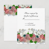 Koraal- en witboeket van Florals Reply Kaart (Voorkant / Achterkant)