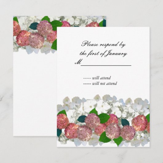 Koraal- en witboeket van Florals Reply Kaart (Voorkant / Achterkant)