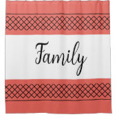 Koraal- en witfamilie douchegordijn (Voorkant)