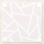 Koraal- en witmozaïekpatroon glazen onderzetter (Achterkant)