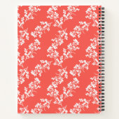 Koraal en witte bloemenrecept Organizer Notitieboek (Achterkant)