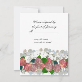 Koraal en Witte Boeket van Bloemen Antwoordkaart RSVP Kaartje