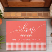 Koraal en Witte Buffalo Controle Welkome Gepersona Deurmat