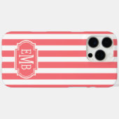 Koraal en witte gemerkte strepen Case-Mate iPhone case (Achterkant (horizontaal))