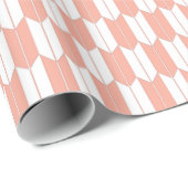 Koraal- en witte Japanse yagasuri-patroonschroot Cadeaupapier (Rol Hoek)