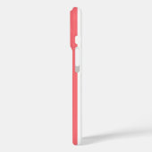 Koraal en witte monogramstrepen Case-Mate iPhone case (Achterkant / Links)