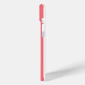 Koraal en witte monogramstrepen Case-Mate iPhone case (Achterkant / Links)