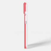 Koraal en witte monogramstrepen Case-Mate iPhone case (Achterkant / Links)