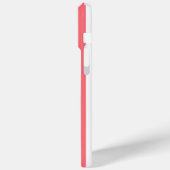 Koraal en witte monogramstrepen Case-Mate iPhone case (Achterkant / Links)