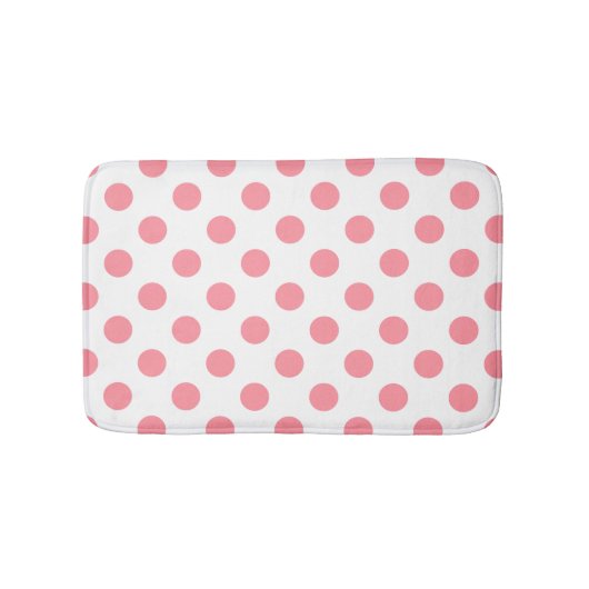 Koraal- en witte polkadots badmat (Voorkant)