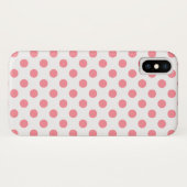 Koraal- en witte polkadots Case-Mate iPhone case (Achterkant (horizontaal))