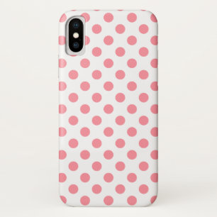 Koraal- en witte polkadots iPhone x hoesje