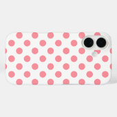 Koraal- en witte polkadots Case-Mate iPhone case (Achterkant (horizontaal))