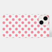 Koraal- en witte polkadots Case-Mate iPhone case (Achterkant (horizontaal))