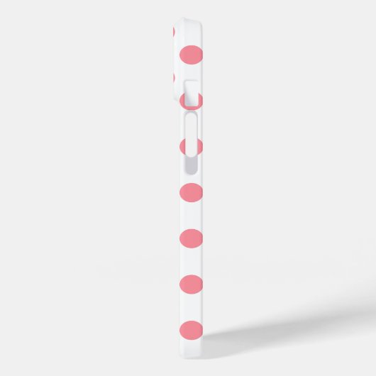 Koraal- en witte polkadots Case-Mate iPhone case (Achterkant / Links)