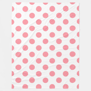 Koraal- en witte polkadots fleece deken