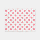 Koraal- en witte polkadots fleece deken (Voorkant (Horizontaal))