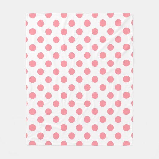 Koraal- en witte polkadots fleece deken (Voorkant)