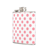 Koraal- en witte polkadots heupfles (Links)