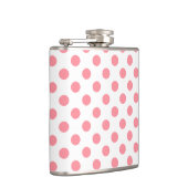 Koraal- en witte polkadots heupfles (Rechts)