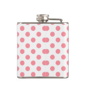 Koraal- en witte polkadots heupfles (Achterkant)