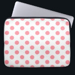 Koraal- en witte polkadots laptop sleeve<br><div class="desc">Koraal- en witte polkadots</div>
