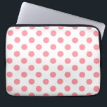 Koraal- en witte polkadots laptop sleeve<br><div class="desc">Koraal- en witte polkadots</div>