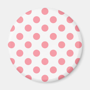 Koraal- en witte polkadots magneet