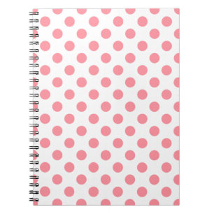 Koraal- en witte polkadots notitieboek