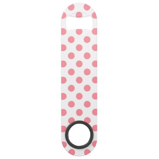Koraal- en witte polkadots speed flessenopener (Voorkant)