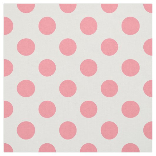 Koraal- en witte polkadots stof (Swatch)