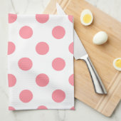 Koraal- en witte polkadots theedoek (Quarter Fold)