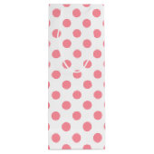 Koraal- en witte polkadots wijn cadeautas (Achterkant)