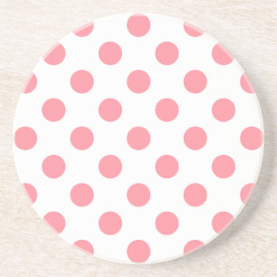 Koraal- en witte polkadots zandsteen onderzetter
