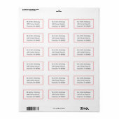 Koraal en witte RSVP-adreslabel Etiket (Full Sheet)