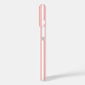 Koraal en witte snoepstrepen Case-Mate iPhone case (Achterkant / Links)