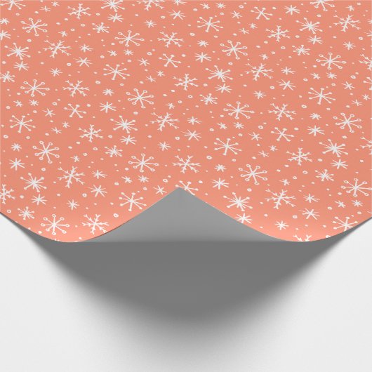 Koraal- en wittekoppen Doodle Holiday Cadeaupapier (Hoek)